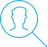 Blue magnifying icon